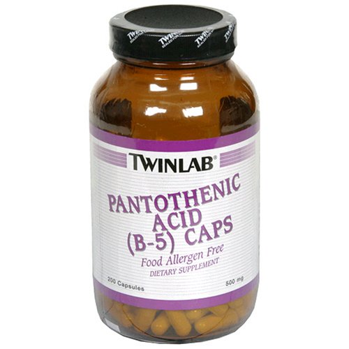 Twinlab Acide pantothénique (B-5) Caps, 500mg, 200 Capsules (Pack de 2)