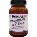 Twinlab Acide pantothénique (vitamine B5) 500 mg Caps, 100 ct