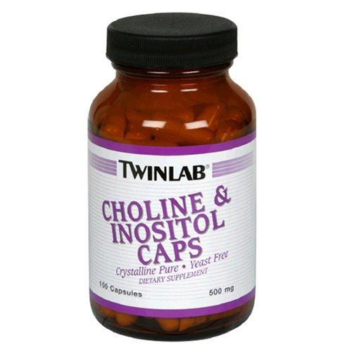 Twinlab Choline et Inositol Caps 500mg, 100 Capsules (pack de 3)