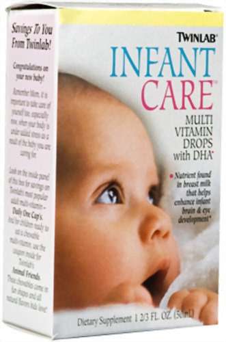 Twinlab infantile Soins Multi Vitamin Drops Avec DHA, 1 2/3 oz liq. (50 ml), (Pack de 3)