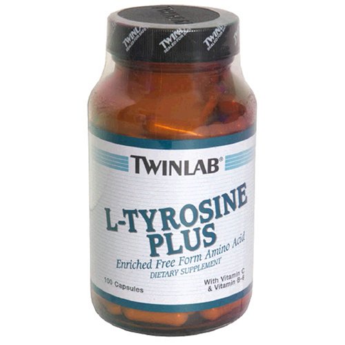 Twinlab L-Tyrosine De plus, la vitamine C et la vitamine B6, 100 gélules (pack de 2)