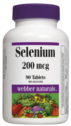 Webber Naturals sélénium, 200mcg, 90 comprimés par bouteille