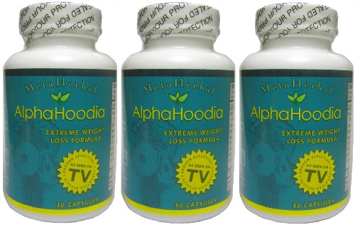 Alpha Hoodia: Best Diet Pill avec le thé vert, orange amère, Guarana, et plus pour la perte de poids - Fat Burner & Weight Control - 3 bouteilles (90 Capsules)