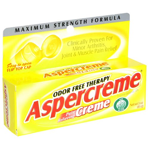 Aspercreme Odeur gratuite Crème topique analgésique, 3-Ounce Tubes, (Pack de 4)
