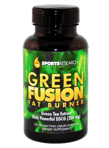 Brûleur vert Fusion graisse avec 200 mg d'EGCG puissante, 120 gélules liquides