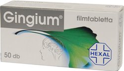 Gingium 40mg comprimés 50x (système nerveux central, vertiges, acouphènes, maux de tête, perte de mémoire)