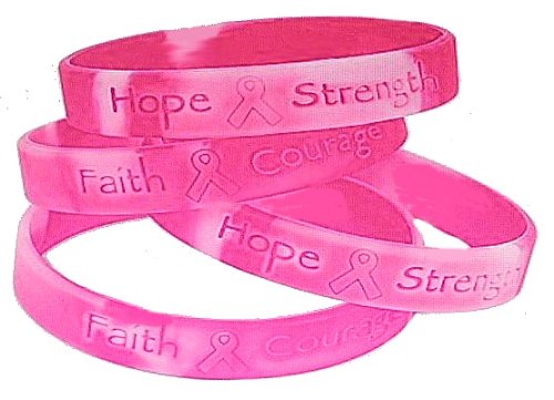 Lot Sur les 48 Ruban rose de Camo ~ Bracelets de sensibilisation du cancer du sein