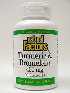 Natural Factors Curcuma et broméline (300mg/150mg) 450 mg capsules au total, 90-Count
