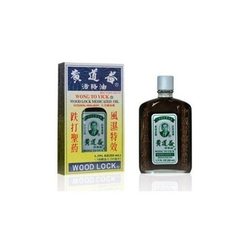 Pour Wong Yick Bois de verrouillage Medicated Oil externe analgésique - 3 bouteilles x 1,7 Fl. Oz (50 ml)