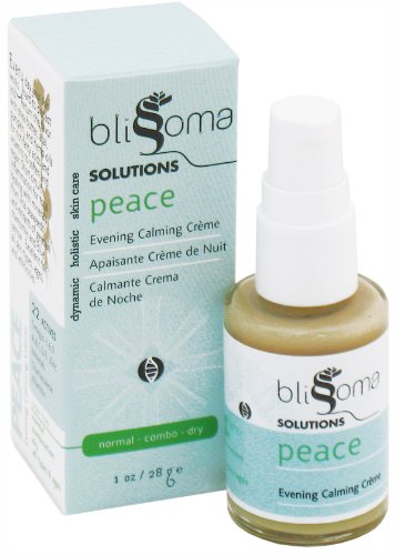 Solutions Blissoma paix naturelle Soirée Soins du visage Crème hydratante bio anti-inflammatoires et apaisantes, 1 oz, 30 ml