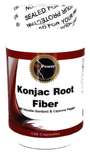 Fibre racine de konjac # 700mg 1600mg avec Hoodia et poivre de Cayenne 150mg - 120 Capsules Nutrition BioPower