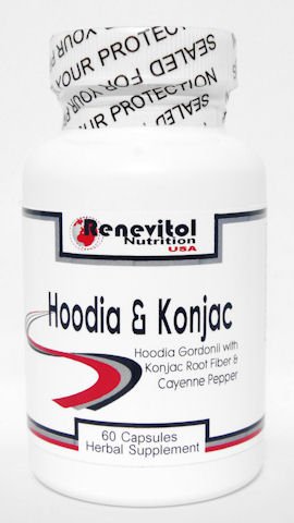 Hodia & Konjac - Hoodia Cactus avec fibre de racine de konjac (glucomannane) & Poivre de Cayenne (60 gélules) - Perte de poids rapide