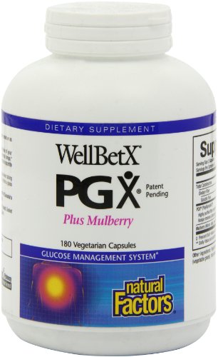 Natural Factors WellBetX PGX plus Mulberry Veg. Capsules, 180-Count