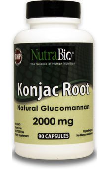 NutraBio Konjac Root / Glucomannan - 90 gélules végétales