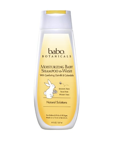 Babo Botanicals Oatmilk Calendula Moisturizing Baby Shampoo and Wash, 8 Ounce