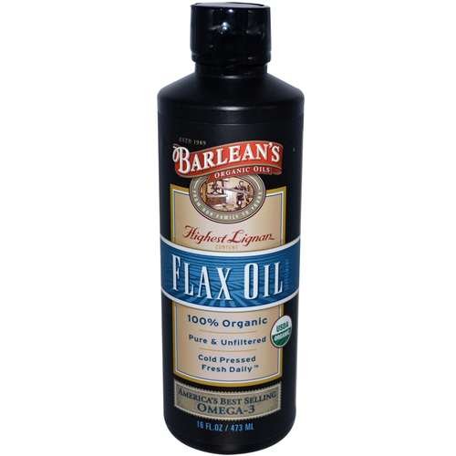 Barlean de 100% Organic Flax Oil 16 fl oz AGE (Acides Gras Essentiels) Suppléments