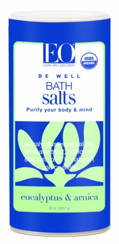 EO Organic Bath Salts Be Well, Eucalyptus and Arnica, 22-Ounce