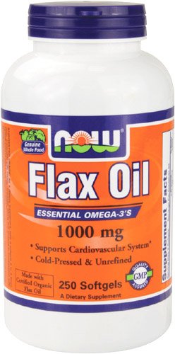 NOW Foods Flax Oil 1000 mg, 250 gélules