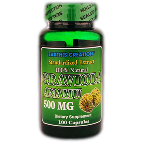 Graviola Anamu 500mg (800mg-200mg par portion) - 100% naturel, Guanabana, Guayabano - 100 Capsules