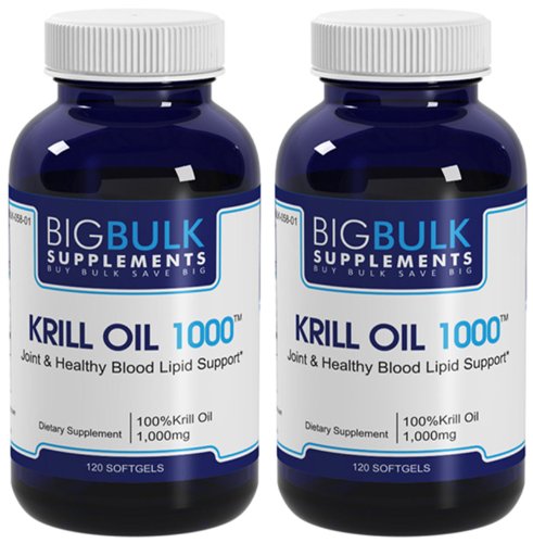 HUILE DE KRILL 1000 glycémie et de cholestérol Soutien Big vrac suplements Neptune Krill Oil 1000 mg 240 gélules 2 bouteilles