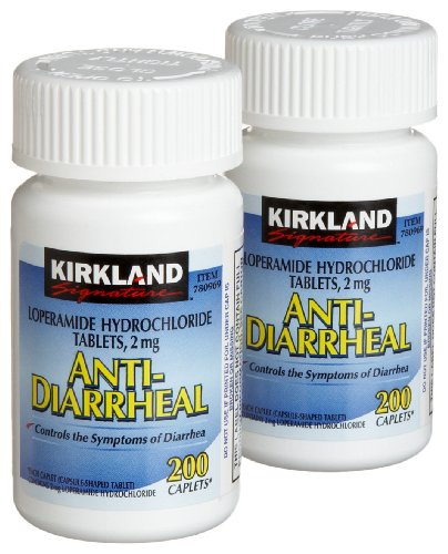Kirkland Signature Anti-diarrhéique chlorhydrate de lopéramide 2 comprimés de 200 mg, Count-Bouteilles (pack de 2)