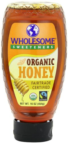 Les édulcorants sains biologique et équitable de miel du commerce, des bouteilles de 16 onces (pack de 3)