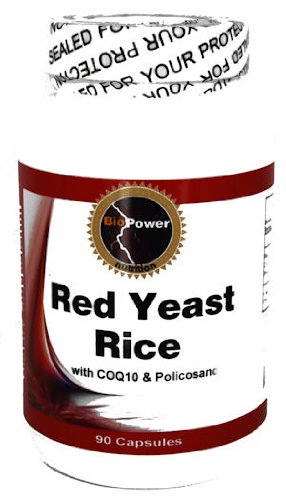 Levure de riz rouge 540mg # avec CoQ10 50mg et 10mg Policosanol - Abaissez votre cholestérol naturellement - BioPower Nutrition