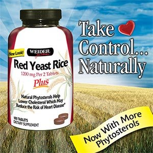 Levure de riz rouge plus 600mg (par comprimé) avec phytostérols - 180 Tablets