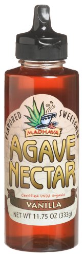 Mâdhava organique nectar d'agave - arôme de vanille, Bouteille 11,75 onces (pack de 6)