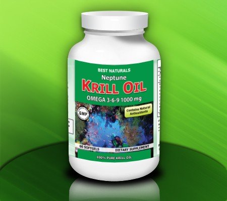 Meilleures Naturals Neptune Huile de Krill, 1000 mg, 60 gélules (100% Pure huile de krill Neptune avec l'astaxanthine)