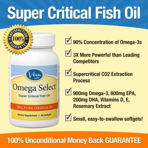 Omega Choisir l'huile de poisson, 1.000 mg, 60 gélules, 3 fois plus puissant que régulière d'huile de poisson