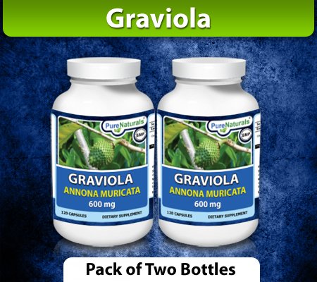 Pure Naturals, Graviola, Annona muricata, 600 mg, 120 capsules (pack de 2)