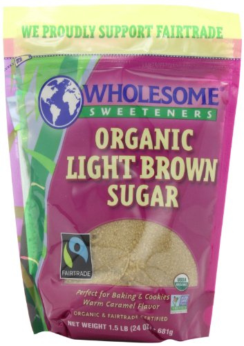 Saine édulcorants Fair Trade Organic Light Brown Sugar, pochettes de 24 onces (paquet de 6)