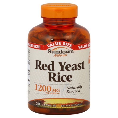 Sundown Naturals levure de riz rouge de 1200 mg Capsules Valeur Taille, 240 Count