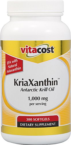 Vitacost KriaXanthin Antarctique Huile de Krill avec astaxanthine naturelle - 1000 mg par portion - 300 gélules