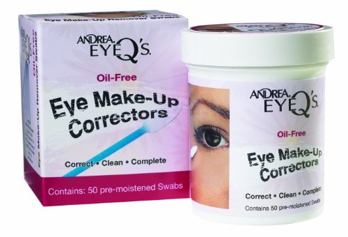 Correcteurs sans huile de Andrea eyeq maquillage des yeux écouvillons, 50 Count préhumidifiées