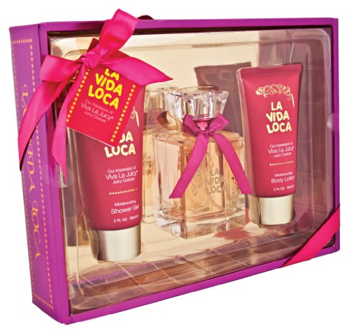 LA VIDA LOCA, 3 pièces Ensemble-cadeau pour les femmes - Impression de Viva La Juicy Juice-Couture