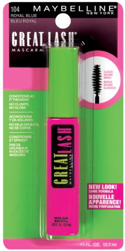 Maybelline New York Great Lash Mascara lavable, 104 Royal Blue, 0,43 once liquide