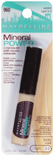 Maybelline New York Mineral Power Concealer, ivoire, Lumière 2-3, 0,18 once liquide