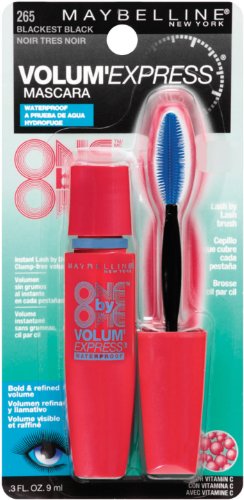 Maybelline New York Volum 'express One By One Mascara, Blackest Noir 265, 0,3 once liquide
