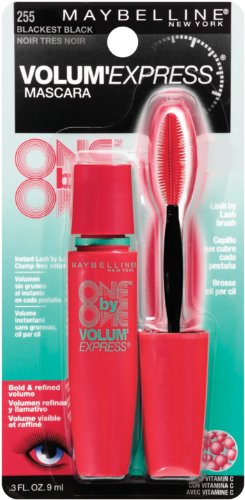 Maybelline New York Volum 'express One By One Mascara lavable, 255 Blackest Black 0,3 once liquide