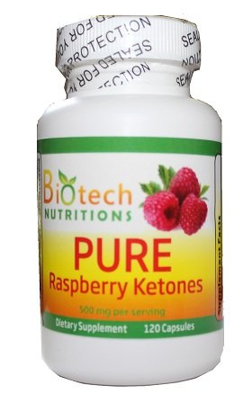 Nutritions biotech pure Framboise cétones 500 mg par portion de 120 capsules, 100% pure et naturelle cétones de framboise 250mg Par comprimé, perte de poids, coupe-faim