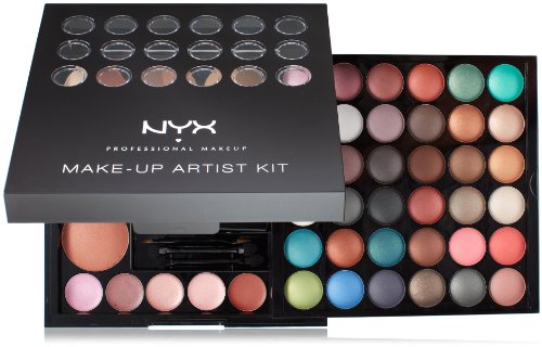 NYX Makeup Artist Kit35 Fards à paupières, 3 bronzer, 5 fards à joues, 5 Lip Color, un applicateur / Miroir