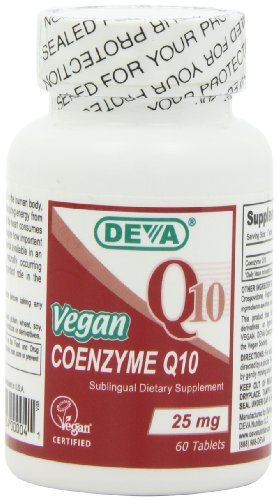 Deva Vegan vitamines Coenzyme Q10 comprimés, 25mg, 60-Count Bouteille