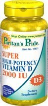 Fierté Sunvite superbe de Puritan Grande Puissance vitamine D D-3 2000IU 100 gélules 1 Bouteille