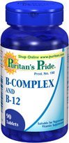 Fierté vitamine B complexe et la vitamine B12 de Puritan 90 comprimés 1 Bouteille