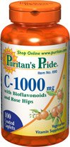 Fierté Vitamine C-1000 de Mg de Puritan avec bioflavonoïdes et Rose Hips 100 Caplets 1 Bouteille