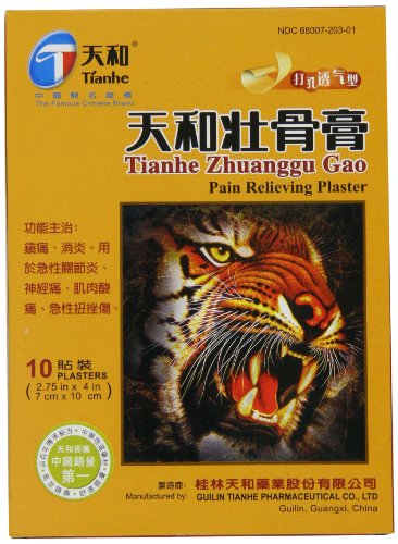 Tianhe Zhuanggu Gao douleur Soulager Plâtre - 10 patchs (2,75 x 4 po) Paquet