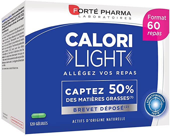  Forte Pharma Calorilight  Capteur de graisses  Complement alimentaire a base de fibres a utiliser lors de repas riches  120 gelules  60 repas 452GM 