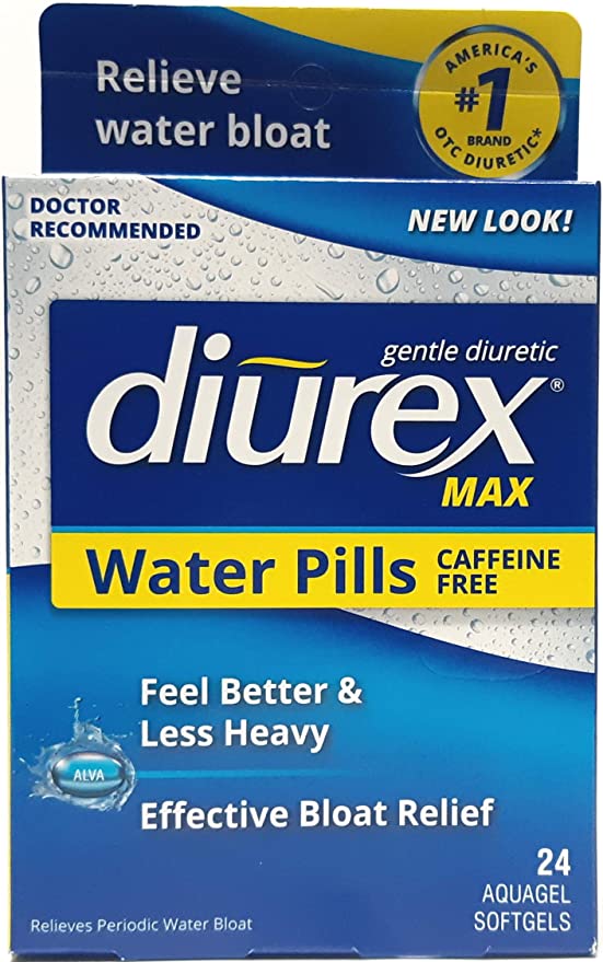 DIUREX MAX WATER CAPLETS CAFFEINE FREE  24 CAPLETS PACK OF 4